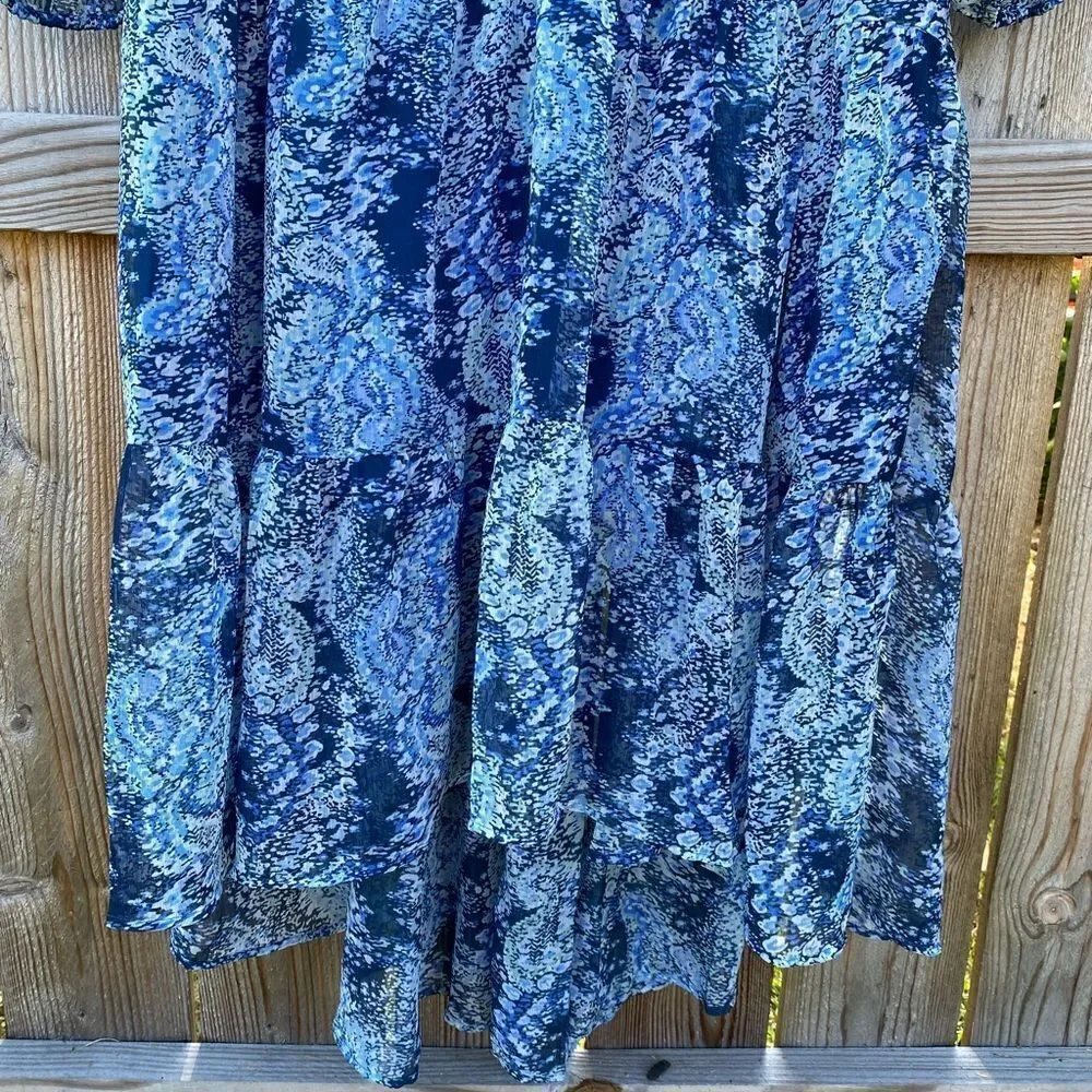 Joie Dress Blue Lightweight Lined‎ Flowy Long Sleeve Women’s Plus Size XXL FLAW